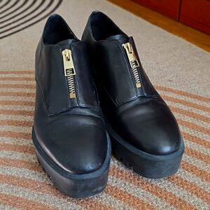 & Other Stories Zip-up Platform Leather Loafers size 38